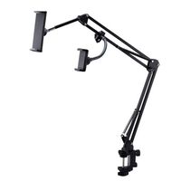 スマートフォン・タブレット用ダブルフレキシブルアームスタンド/Zアーム型/ブラック TB-DSZARM2BK
