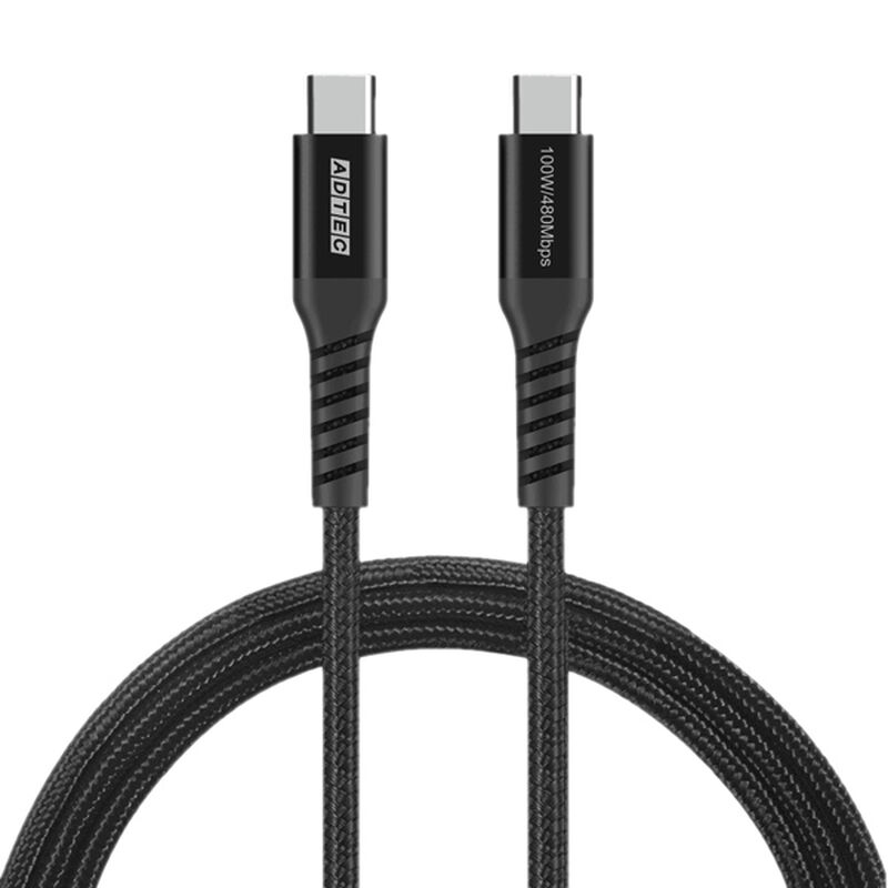 USB2.0 Type-C to C ケーブル (100W出力 / 480Mbps / 2.0m) ブラック APC-V2010CC-U2-BK