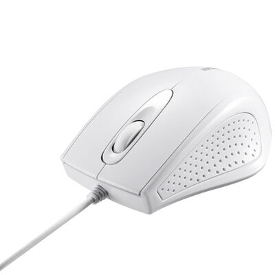 有線 3ボタン IR LED光学式マウス ホワイト BSMRU050WH