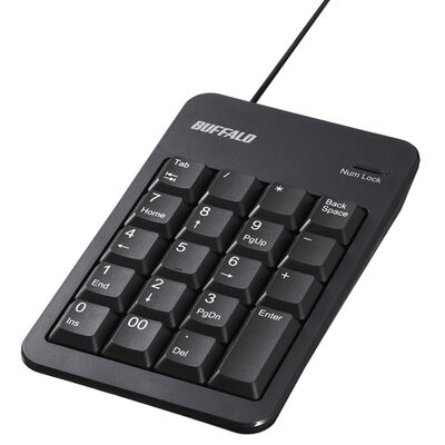 有線テンキーボード Tabキー付き ブラック BSTK100BK
