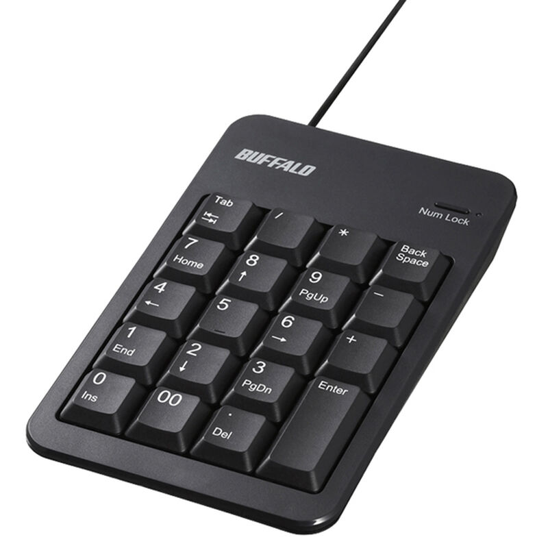 有線テンキーボード Tabキー付き ブラック BSTK100BK