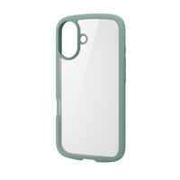 iPhone 16用ハイブリッドケース/TOUGH SLIM LITE/フレームカラー/背面クリア/ストラップシート付属/グリーン PM-A24ATSLFCGN