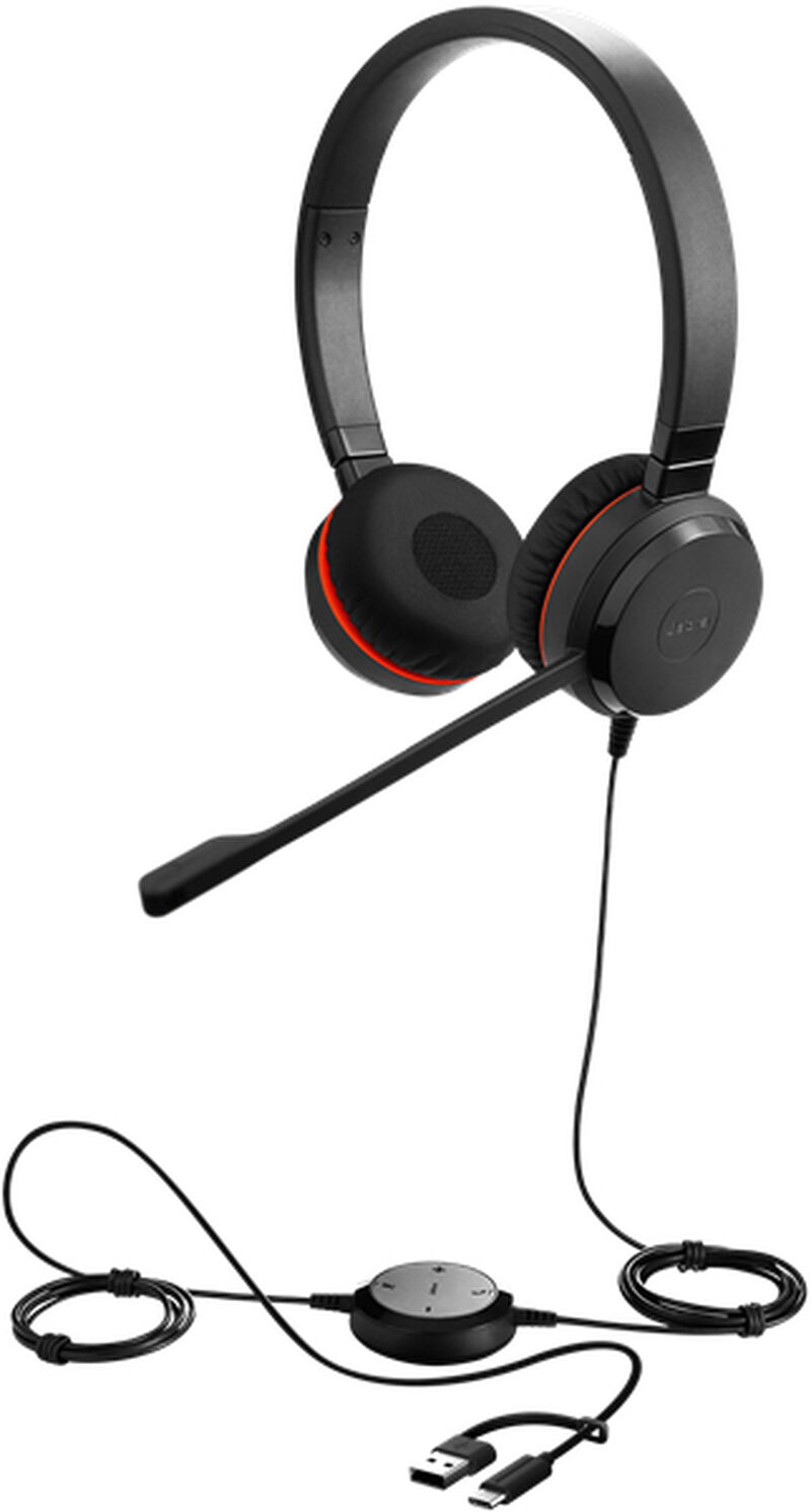 Jabra USBヘッドセット USB-C/A 両耳 UC認定「Jabra Evolve 20 SE UC Stereo USB C/A」 4999-829-469