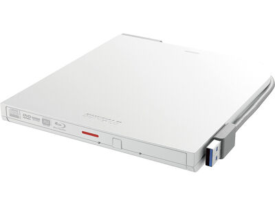 USB3.2(Gen1)対応 ポータブルDVDドライブ 書込ソフト添付 ホワイト DVSM-PTV8U3-WHB