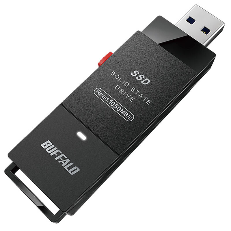 USB3.2（Gen2）対応 TV録画 スティックSSD 2.0TB ブラック USB-Cコネクタ付属 SSD-SCH2.0U3-BA