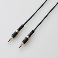 AUXケーブル/φ3.5オス-φ3.5オス/高耐久/スリム/0.5m/ブラック AX-35MS05BK