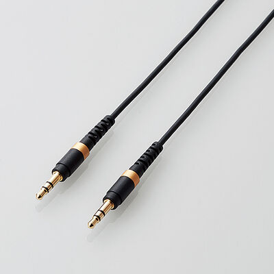 AUXケーブル/φ3.5オス-φ3.5オス/高耐久/スリム/0.5m/ブラック AX-35MS05BK