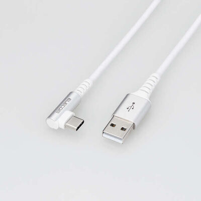 USB Type-Cケーブル/スマホ用/USB(A-C)/認証品/L字コネクタ/抗菌・抗ウイルス/0.3m/ホワイト MPA-ACL03NWH