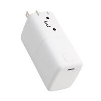 モバイルバッテリー/リチウムイオン電池/AC一体型/おまかせ充電/USB PD/30W/5000mAh/USB-C入出力×1/PSE適合/しろちゃん DE-AC09-5000WF