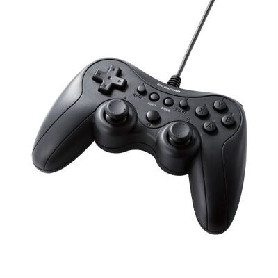 ゲームパッド/有線/Xinput/PS系配置/連射/スティックモード切替/軽量/ブラック JC-GP20SBK