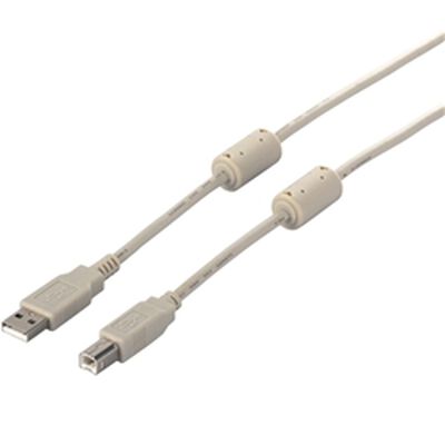 USB2.0ケーブル（A to B） フェライトコア付 5m アイボリー BSUABFC250IV