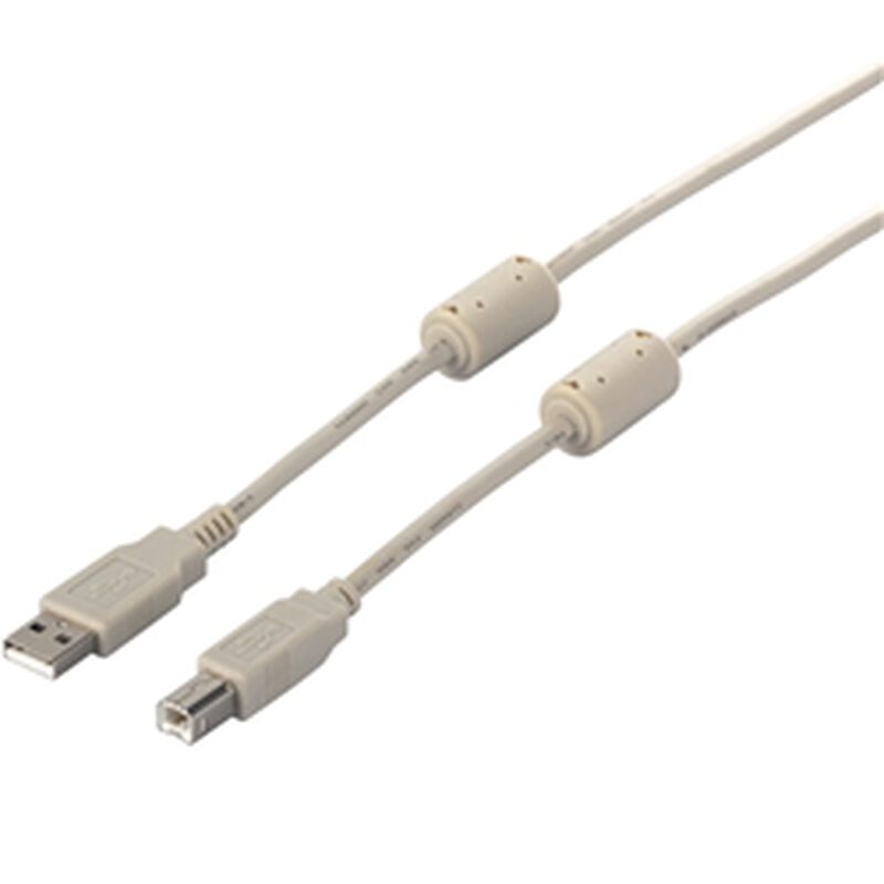 USB2.0ケーブル（A to B） フェライトコア付 5m アイボリー BSUABFC250IV