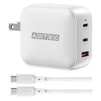 PD対応 GaN AC充電器/100W/USB-A/USB-C×2/ホワイト & Type-C to Cケーブル付 APD-V100AC2-WH-SCU2