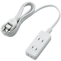 ほこりシャッター付き電源タップ/3個口/2m/ホワイト T-ST02-22320WH