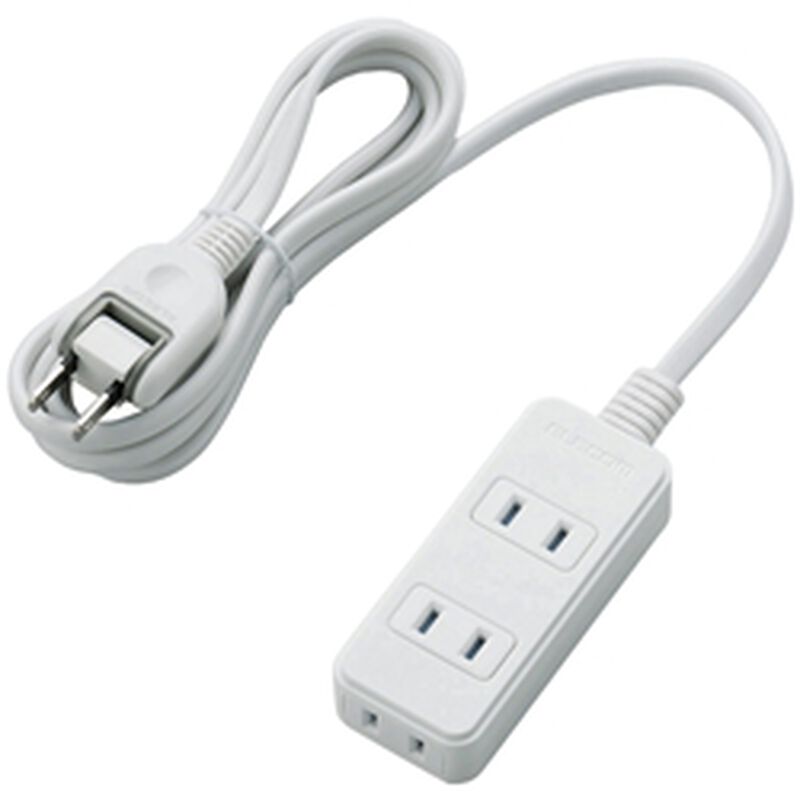 ほこりシャッター付き電源タップ/3個口/2m/ホワイト T-ST02-22320WH