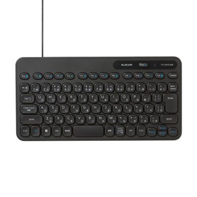 キーボード/有線/メンブレン式/コンパクト/Caps Lock機能無効化スイッチ搭載/抗菌/ブラック TK-CM10UMKBK