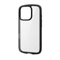 iPhone 16 Pro用ハイブリッドケース/TOUGH SLIM LITE/フレームカラー/背面クリア/ストラップシート付属/ブラック PM-A24CTSLFCBK