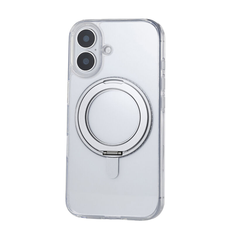iPhone 16用ハイブリッドケース/MAGKEEP/スタンド/グレー PM-A24AMAGSTGY