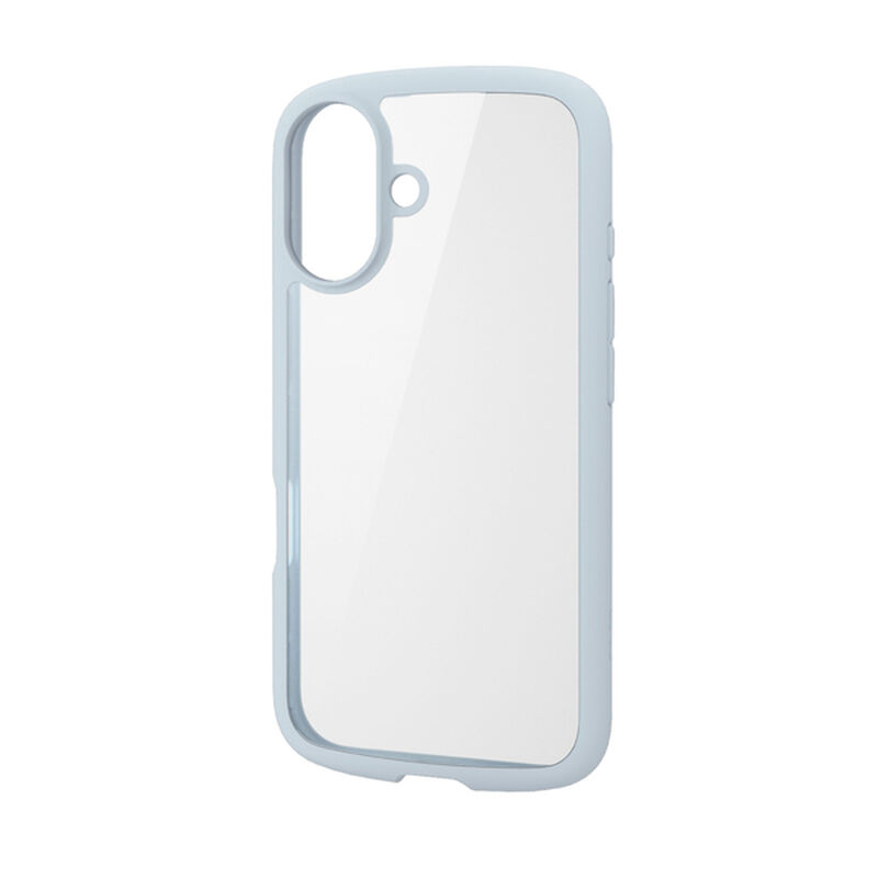 iPhone 16用ハイブリッドケース/TOUGH SLIM LITE/フレームカラー/背面クリア/ストラップシート付属/ライトブルー PM-A24ATSLFCBU