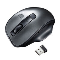 ワイヤレスブルーLEDマウス（ガンメタ） MA-WBL134GM