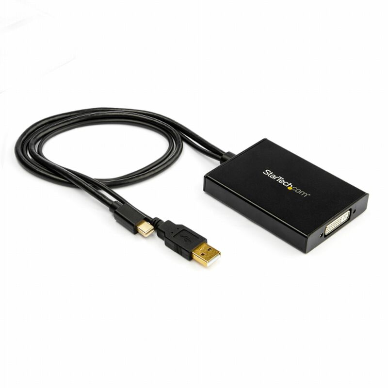 Mini DP - デュアルリンクDVI 変換アダプタ ブラック USBバスパワー対応 DVIアクティブディスプレイコンバータ MDP2DVID2