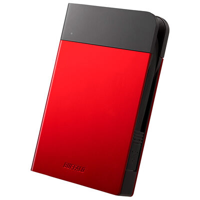 ICカード対応MILスペック 耐衝撃ボディー防雨防塵ポータブルHDD 1TB レッド HD-PZN1.0U3-R