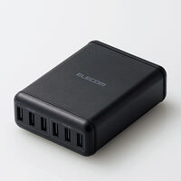 スマートフォン・タブレット用AC充電器/USB-A6ポート(おまかせ充電)/電源ケーブル1.5m/ブラック MPA-ACD03BK