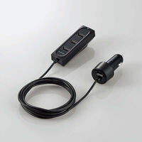 シガーチャージャー/後部座席用/36W/USB-A4ポート/2.0m/ブラック MPA-CCU17BK
