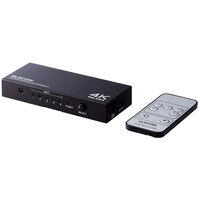 HDMI切替器/4K60P対応/5ポート/5入力1出力/専用リモコン付/ブラック DH-SW4KP51BK