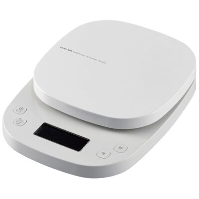 キッチンスケール/タイマー付/最大2kg/最小0.1g表示/ホワイト HCS-KS03WH