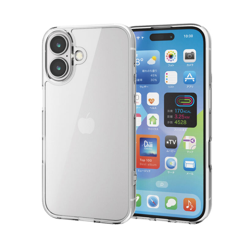 iPhone 16用ハイブリッドケース/ガラス/クリア PM-A24AHVCG1CR