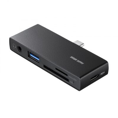 USB 5Gbps Type-C カードリーダー（USB2ポート搭載） ADR-5TCSDP3BK