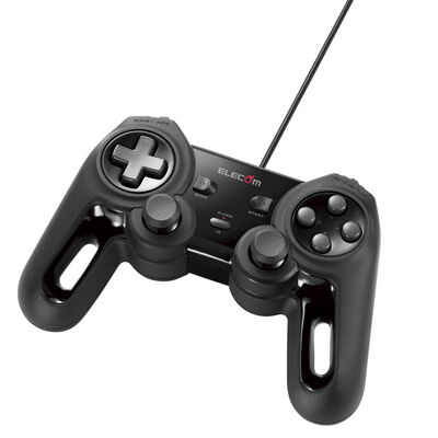 USBゲームパッド/13ボタン/Xinput/振動/連射/高耐久/ブラック JC-U4013SBK