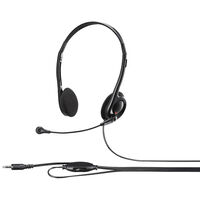 両耳ヘッドバンド式ステレオヘッドセット 4極ミニプラグ接続 ブラック BSHSHCS100BK