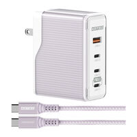 PD 3.1対応 GaN AC充電器/150W/USB-C×3、Type-A/パープル & Type-C to Cケーブル付 APD-V150AC3-PU-CU4G3