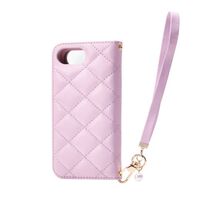 iPhone 16e/レザーケース/手帳型/キルティング/ハンドストラップ付き/ラベンダー PM-A25SPLFJM4PU