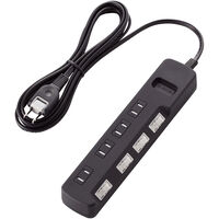 雷ガードタップ/個別スイッチ/ほこり防止シャッター付/4個口/2.5m/ブラック T-K6A-2425BK