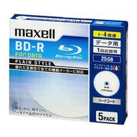 4倍速対応データ用BD-R25GB PLシリーズ5枚1枚ずつ5mmプラケース プリント対応ホワイト・BR25PPLWPB.5S