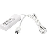 2ピン式電源タップ 3個口タイプ 雷サージ防止/個別スイッチ付 1m ホワイト BSTAPSW2310WH