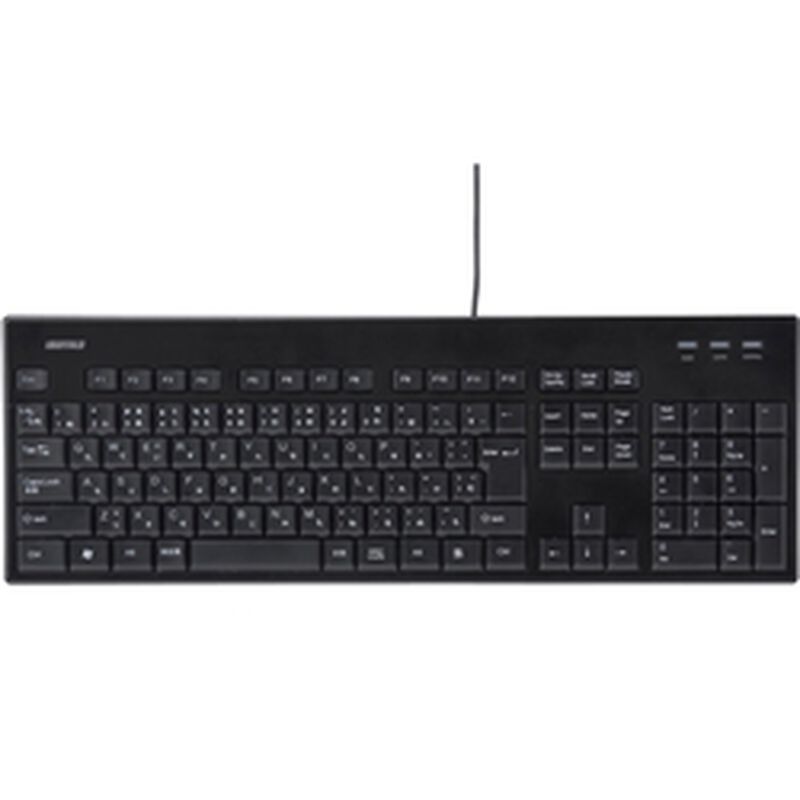 USB接続 有線スタンダードキーボード 丸洗い対応モデル ブラック・BSKBU12BK