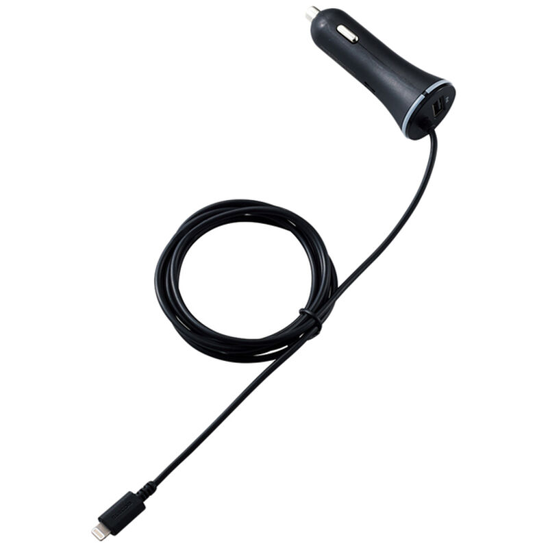 シガーチャージャー/150cm+USB Aポート/4.8A/インジケーター付/ブラック MPA-CCL02BK