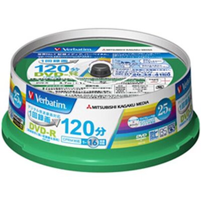 DVD-R(CPRM) 録画用 120分 1-16倍速 スピンドルケース25枚パック ワイド印刷対応 VHR12JP25V1