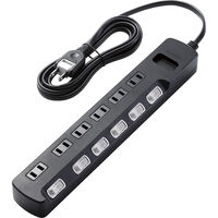 AV雷ガードタップ/個別スイッチ/ホコリシャッター付/6個口/2.5m/ブラック AVT-K6A-2625BK