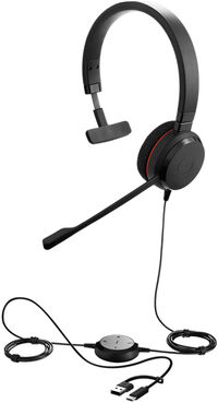 Jabra USBヘッドセット USB-C/A 片耳 MS認定「Jabra Evolve 20 MS Mono USB C/A」 4993-823-169