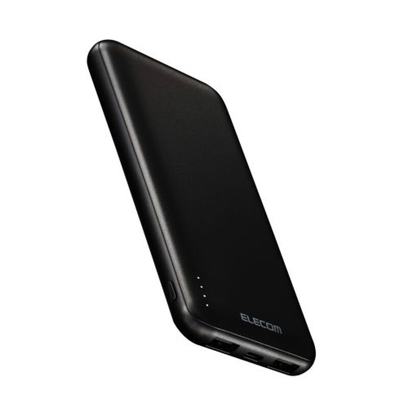 モバイルバッテリー/リチウムイオン電池/15W/10000mAh/USB-C×1/USB-A×2/microB×1/ブラック DE-C66-10000BK