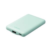 モバイルバッテリー/おまかせ充電/12W対応/USB-A出力1ポート/Type-C入力5000mAh/グリーン DE-C37-5000GN