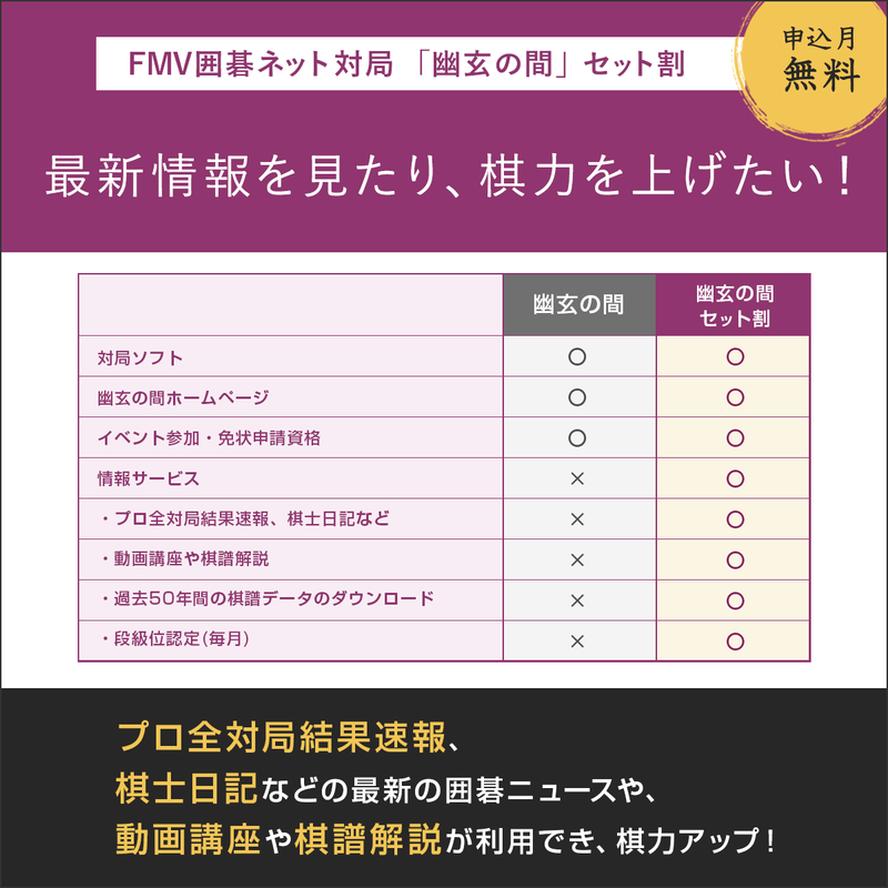 FMV囲碁ネット対局「幽玄の間・セット割」