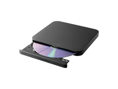 保存ソフト付きポータブルDVDドライブ ブラック DVRP-US8SK/H