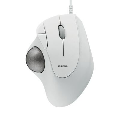 トラックボールマウス/IST/36mmボール/親指/人工ルビー支持/有線/5ボタン/ホワイト M-IT10URWH
