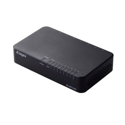 Giga対応スイッチングHub/8ポート/プラスチック筐体/電源外付モデル/ブラック EHC-G08PA4-B